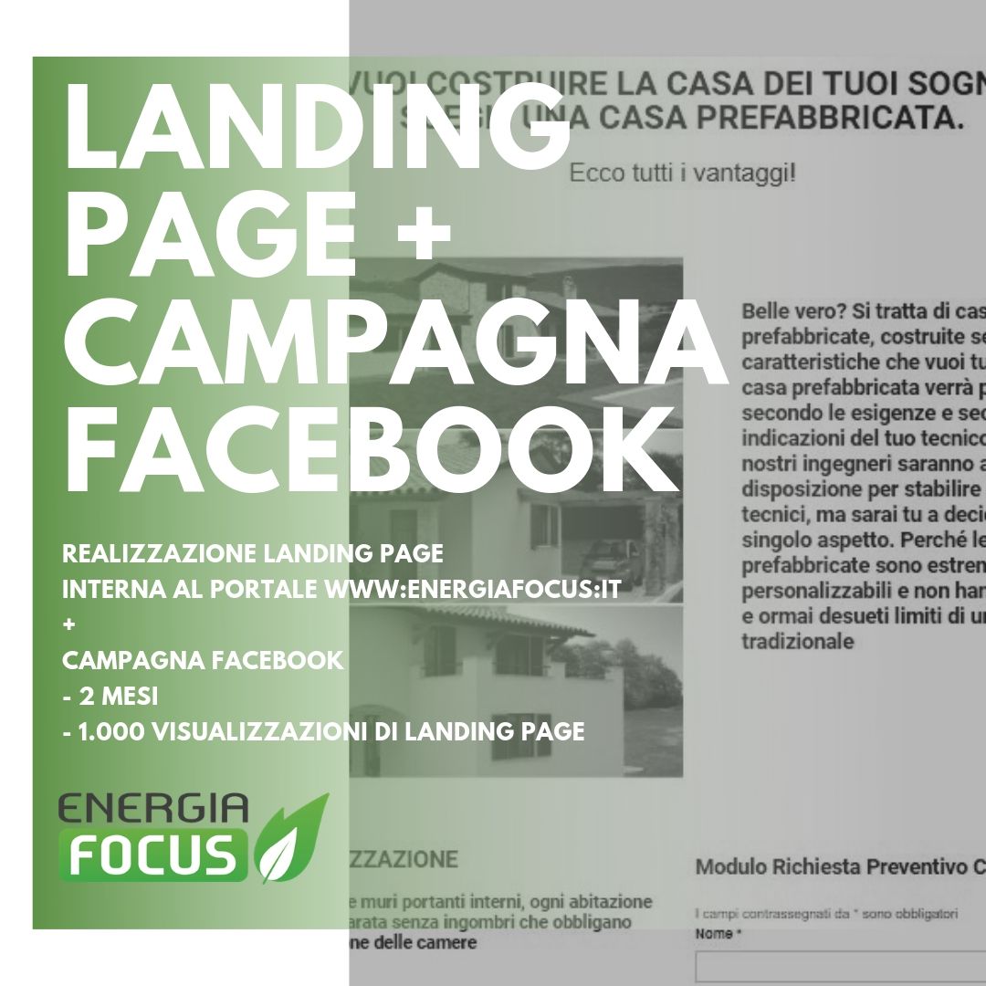 Landing + Campagna Facebook EnergiaFocus